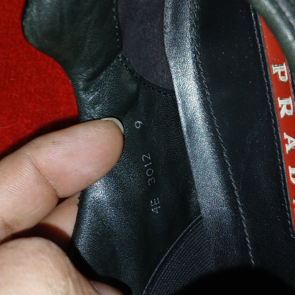 Prada Black Sneakers with Chunky Sole and Slip-On Design - Picture 5 of 8